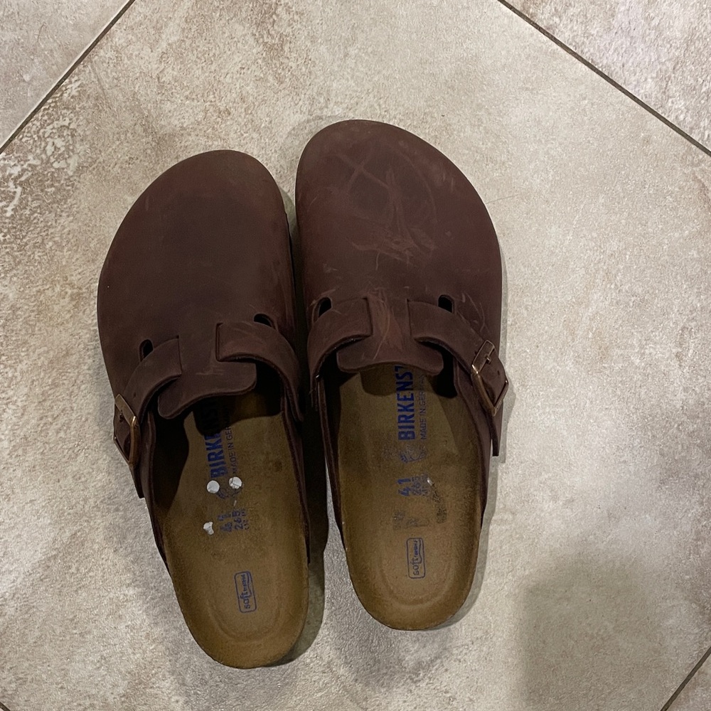 Birkenstock Boston clog, Dark Brown leather in Habana